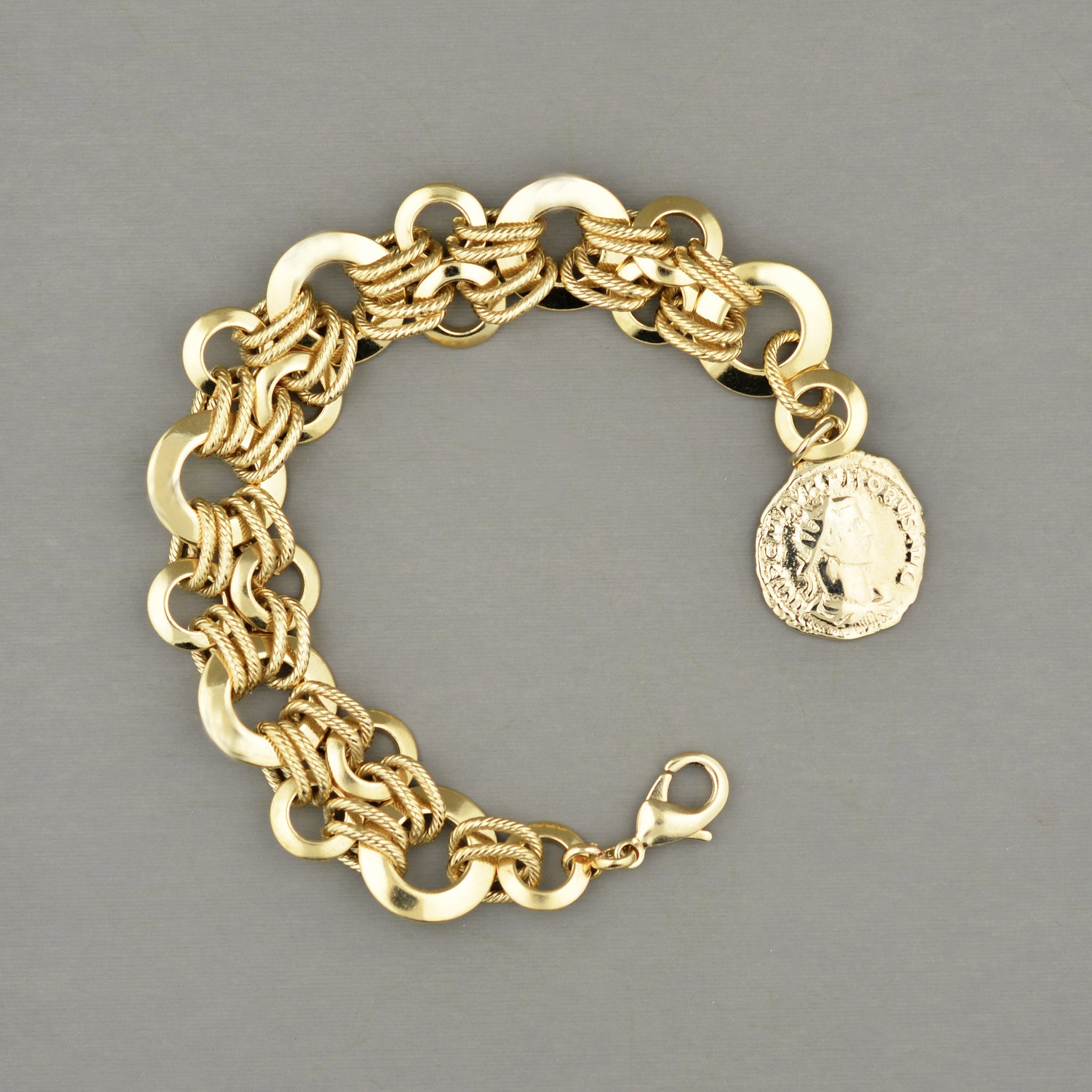 Mermaid fish chunky charm bracelet with genuine world coins, angelfish –  elemintalshop